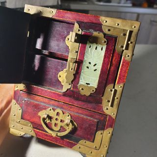 Scatola Gioielli Vintage Legno-Metallo