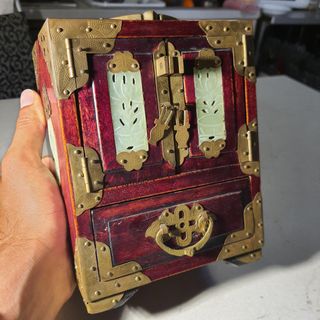 Scatola Gioielli Vintage Legno-Metallo