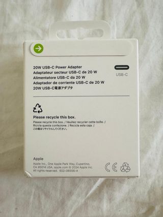 Cargador Apple 20W USB-C nuevo