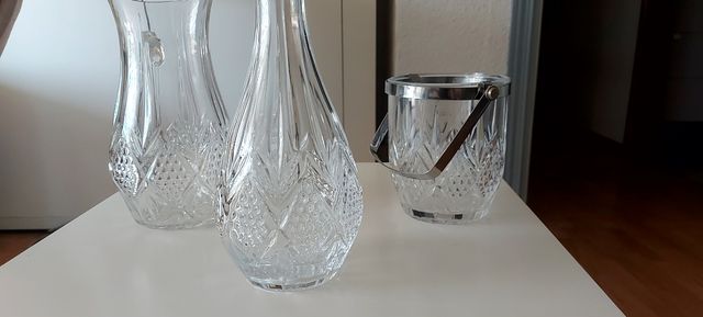 Juego whisky: cubitera, decantador y jarra