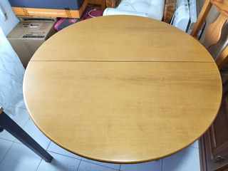 Mesa redonda extensible madera pino