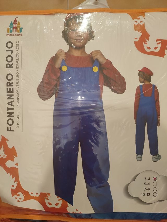 Disfraz Fontanero Rojo Mario Bros niño