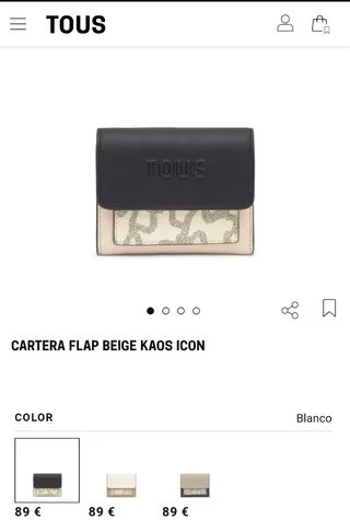 Cartera Tous beige y negra con etiqueta y garantía