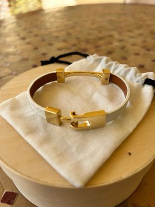 Pulsera Hermes - Blanca y dorada