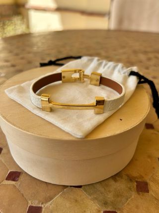 Pulsera Hermes - Blanca y dorada