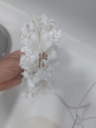 Tocado novia blanco