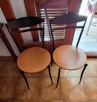 6 sillas cocina - hierro y madera