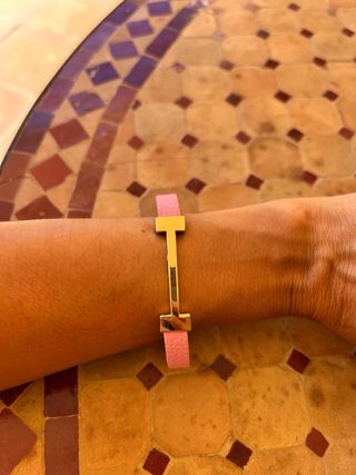 Pulsera Hermès | Rosa y dorada