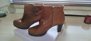 Botines piel marrón