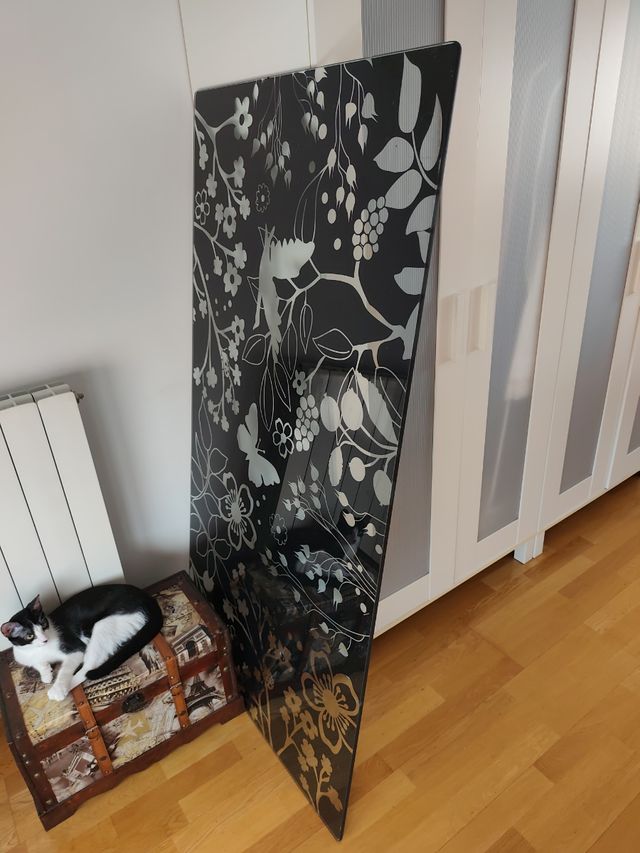 Panel cristal decorativo negro plata