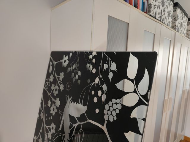 Panel cristal decorativo negro plata