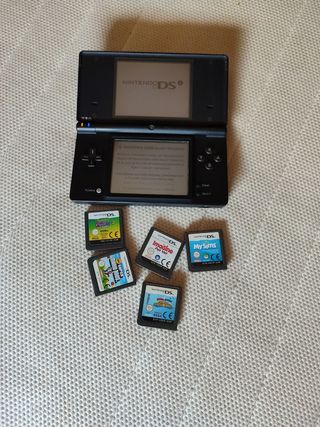 Nintendo DS negra + 5 juegos
