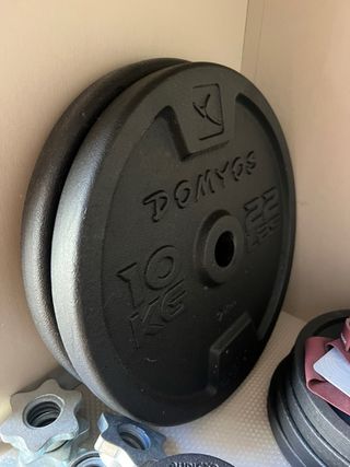 Set discos y barras gimnasio - Decathlon