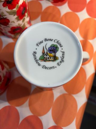 Tazas porcelana | Rosas rojas - 6uds