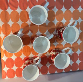 Tazas porcelana | Rosas rojas - 6uds