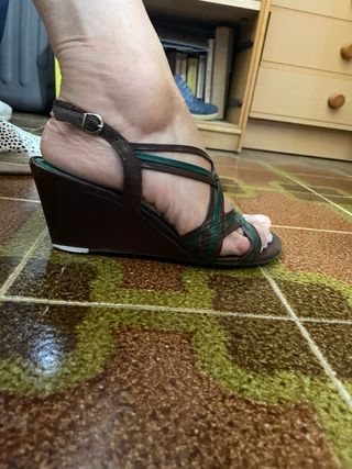 Sandalias Clarks Marrón-Verde