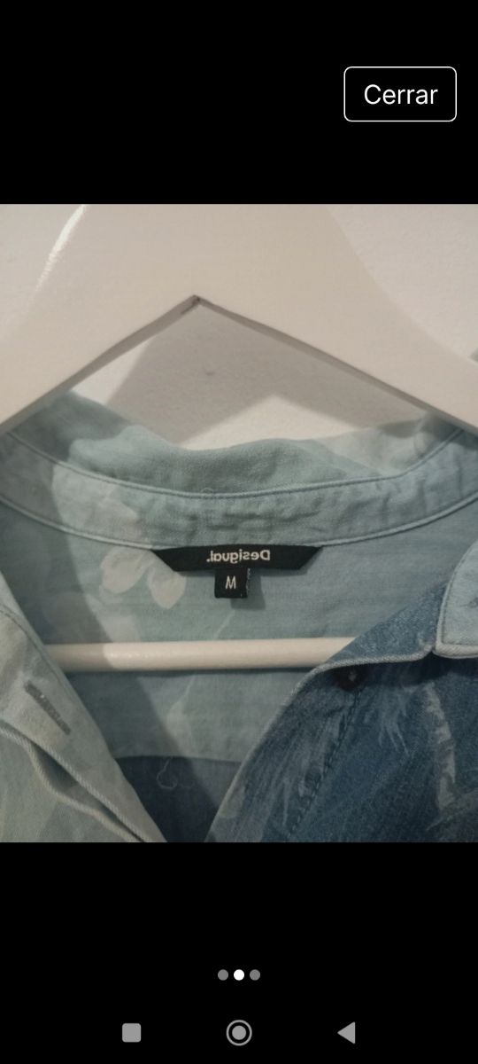 Camisa vaquera estampada larga