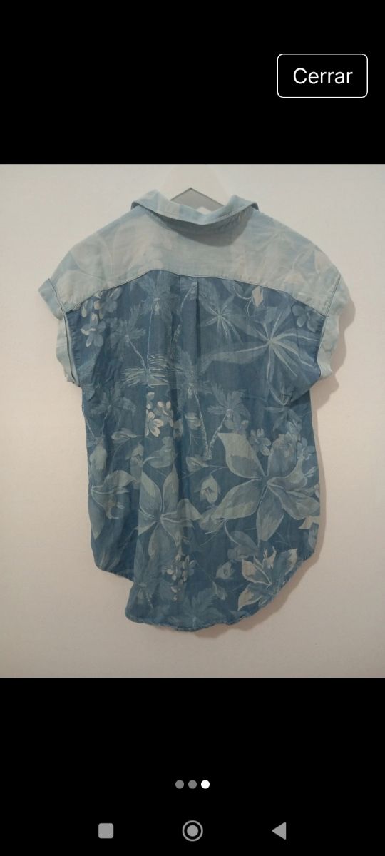 Camisa vaquera estampada larga