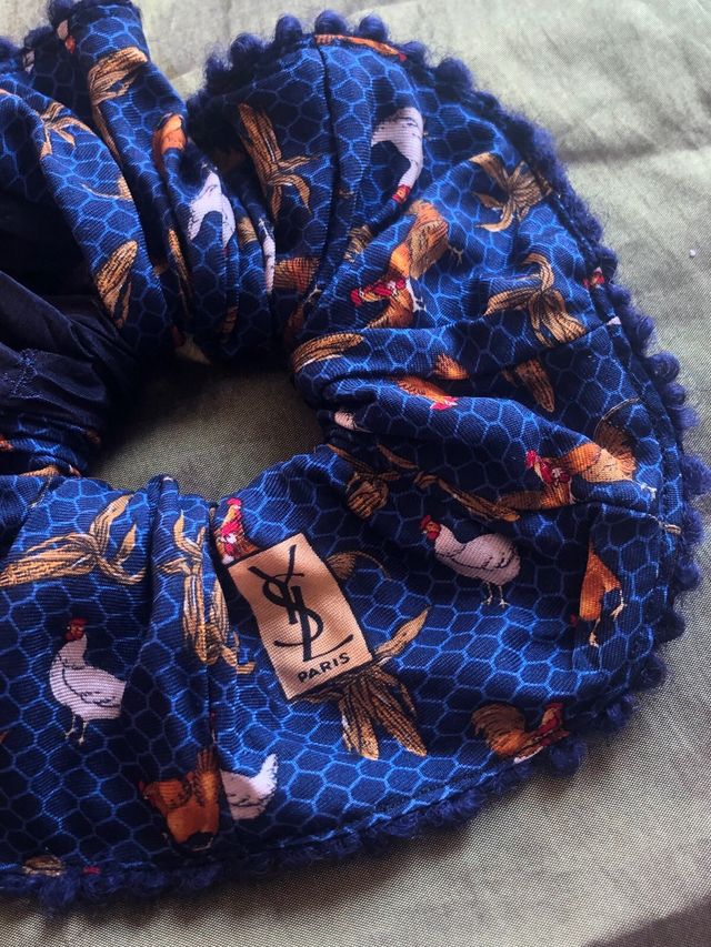 Coletero YSL | Azul marino estampado pollos