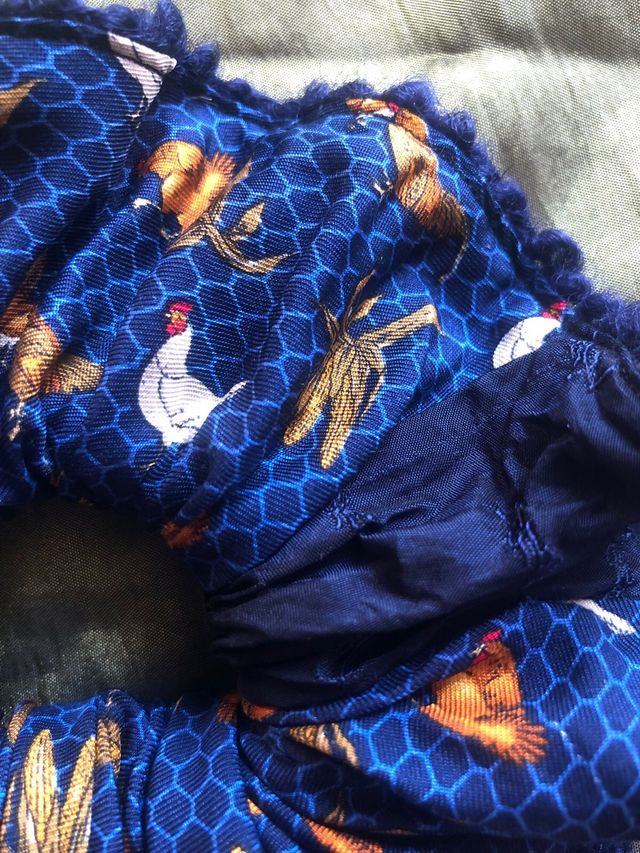 Coletero YSL | Azul marino estampado pollos