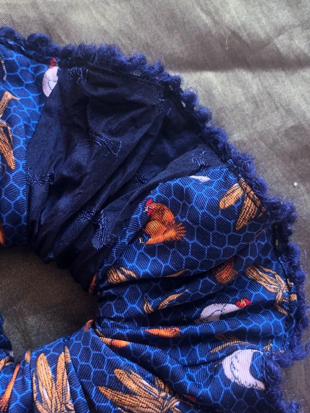 Coletero YSL | Azul marino estampado pollos