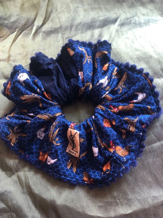 Coletero YSL | Azul marino estampado pollos