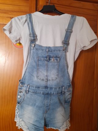 Mono vaquero corto azul