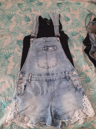 Mono vaquero corto azul