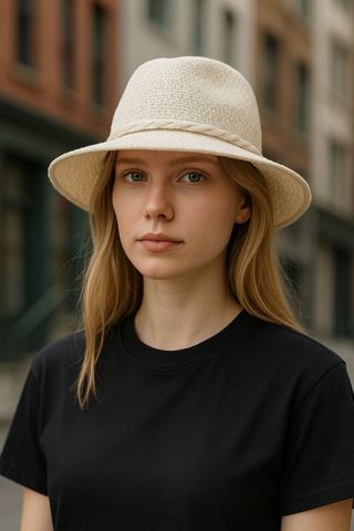 Cappello estivo color panna