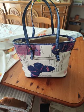 Borsa Farfalle Blu e Bianca