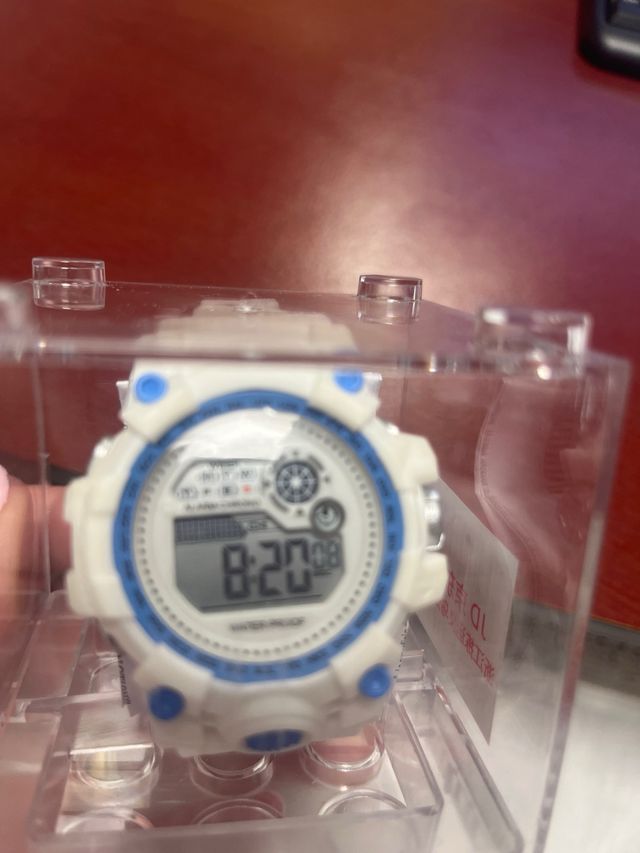 Reloj Deportivo Digital Azul-Blanco