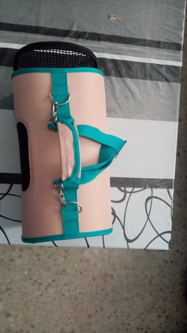 Transportín Mascotas 3PS Rosa-Verde