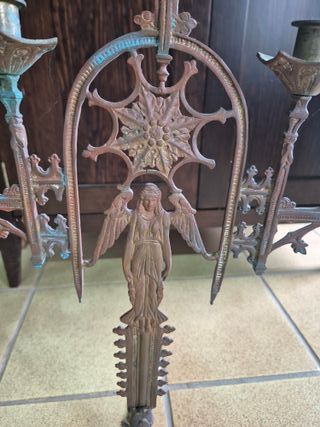 Candelabro 5 Velas Metal Dorado