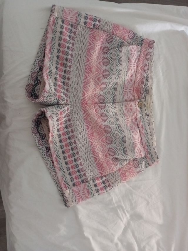 Shorts estampados - Rosa y Gris