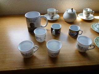 Juego tazas café - porcelana