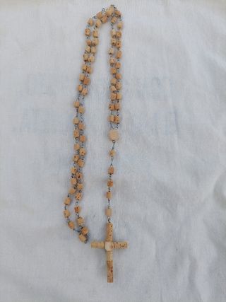 Rosario madera corcho vintage