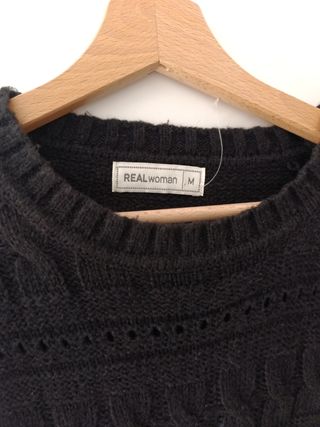 Jersey negro lana mujer