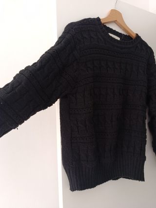 Jersey negro lana mujer