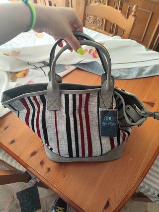 Borsa Gigi Bags Grigia e Rossa