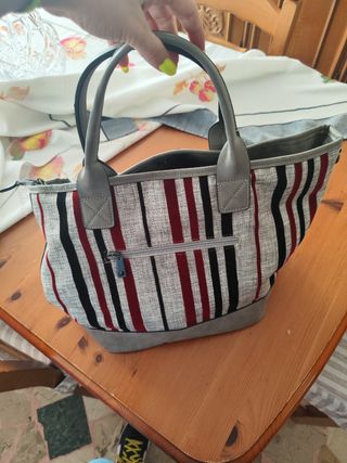 Borsa Gigi Bags Grigia e Rossa