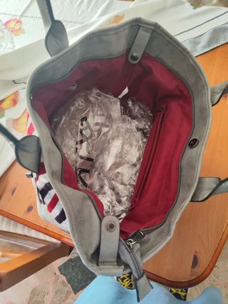 Borsa Gigi Bags Grigia e Rossa