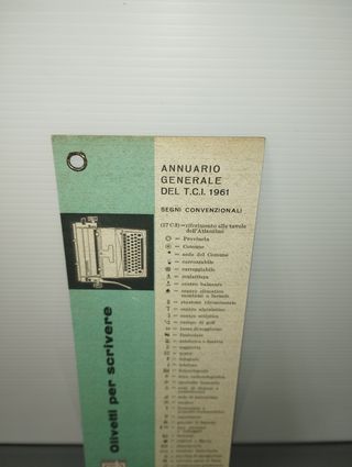 Segnalibro Olivetti TCI 1961