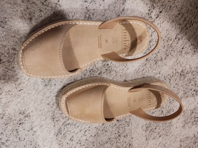 Sandalias Mibo Piel Beige 38