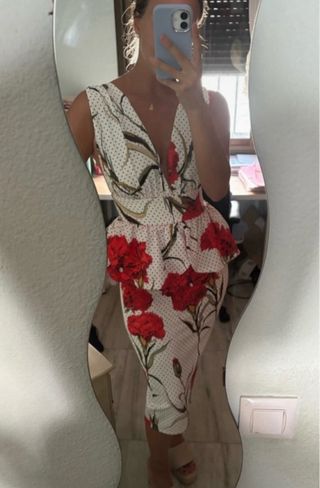 Vestido fiesta lunares flamenco gala nuevo talla M