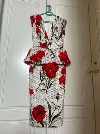 Vestido fiesta lunares flamenco gala nuevo talla M