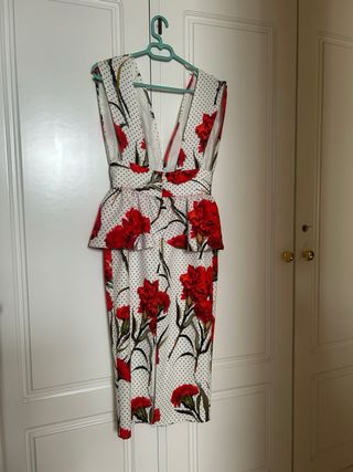 Vestido fiesta lunares flamenco gala nuevo talla M