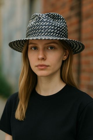 Cappello estivo nero e bianco