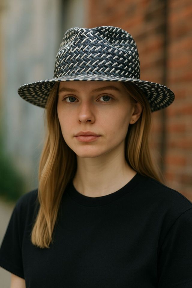 Cappello estivo nero e bianco