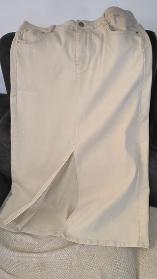 Falda vaquera beige XXL - 44