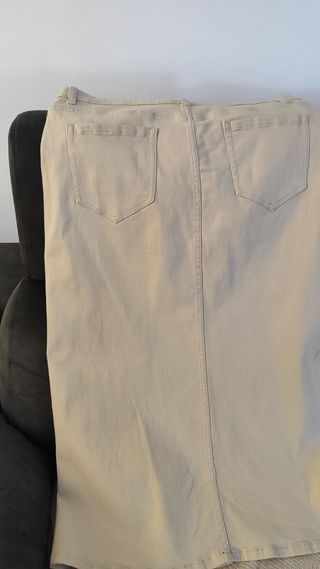 Falda vaquera beige XXL - 44